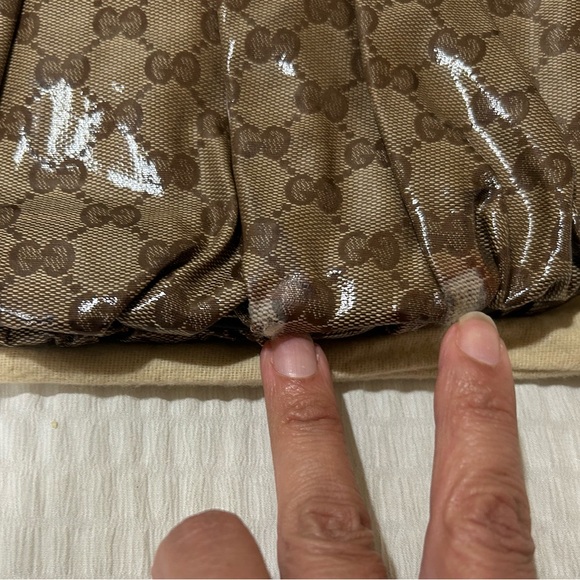 VINTAGE GUCCI GG crystal canvas small Hysteria hobo - Picture 13 of 14